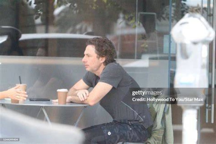 Zach Braff is seen outside of the CW Studios after a guest appearance on the Pix 11 Morning news